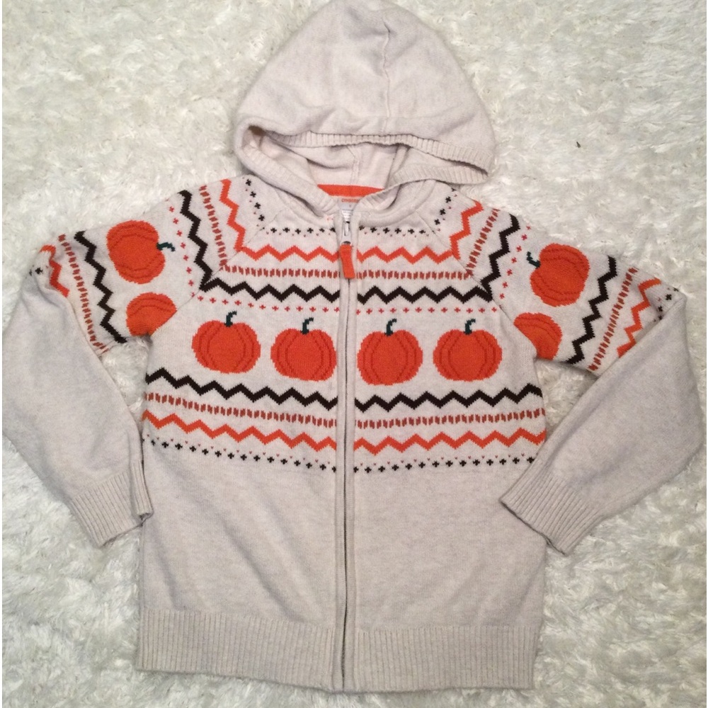 Gymboree Pumpkin Sweater Fall Harvest Hooded Zip Up Pumpkin Sweater 8